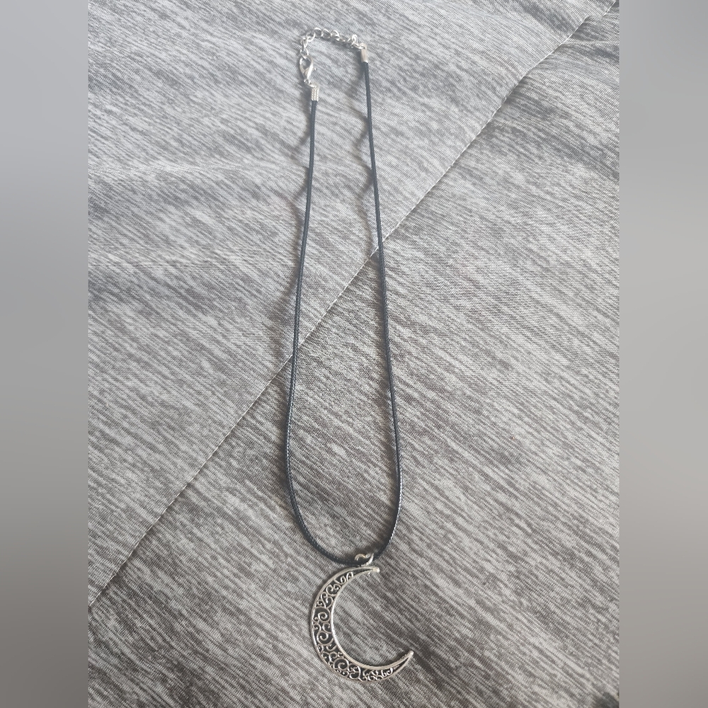 Crescent moon necklace & earrings set